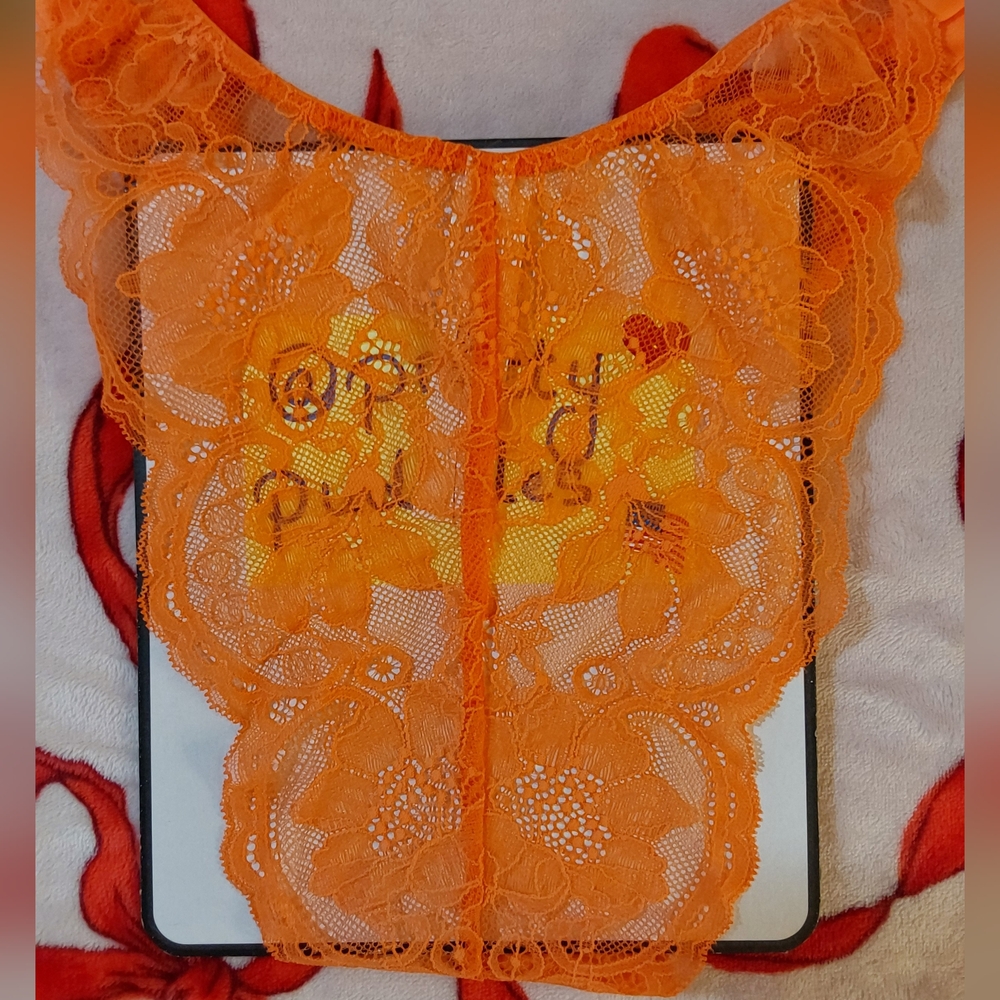 πΊ XXL VS Very Sexy Hibiscus Shine Strap Lace Brazilian Panty πΊ - Picture 5 of 15